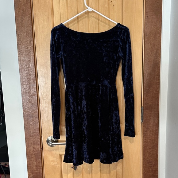 Betsey Johnson Navy Velvet Long Sleeve Dress - Picture 3 of 3
